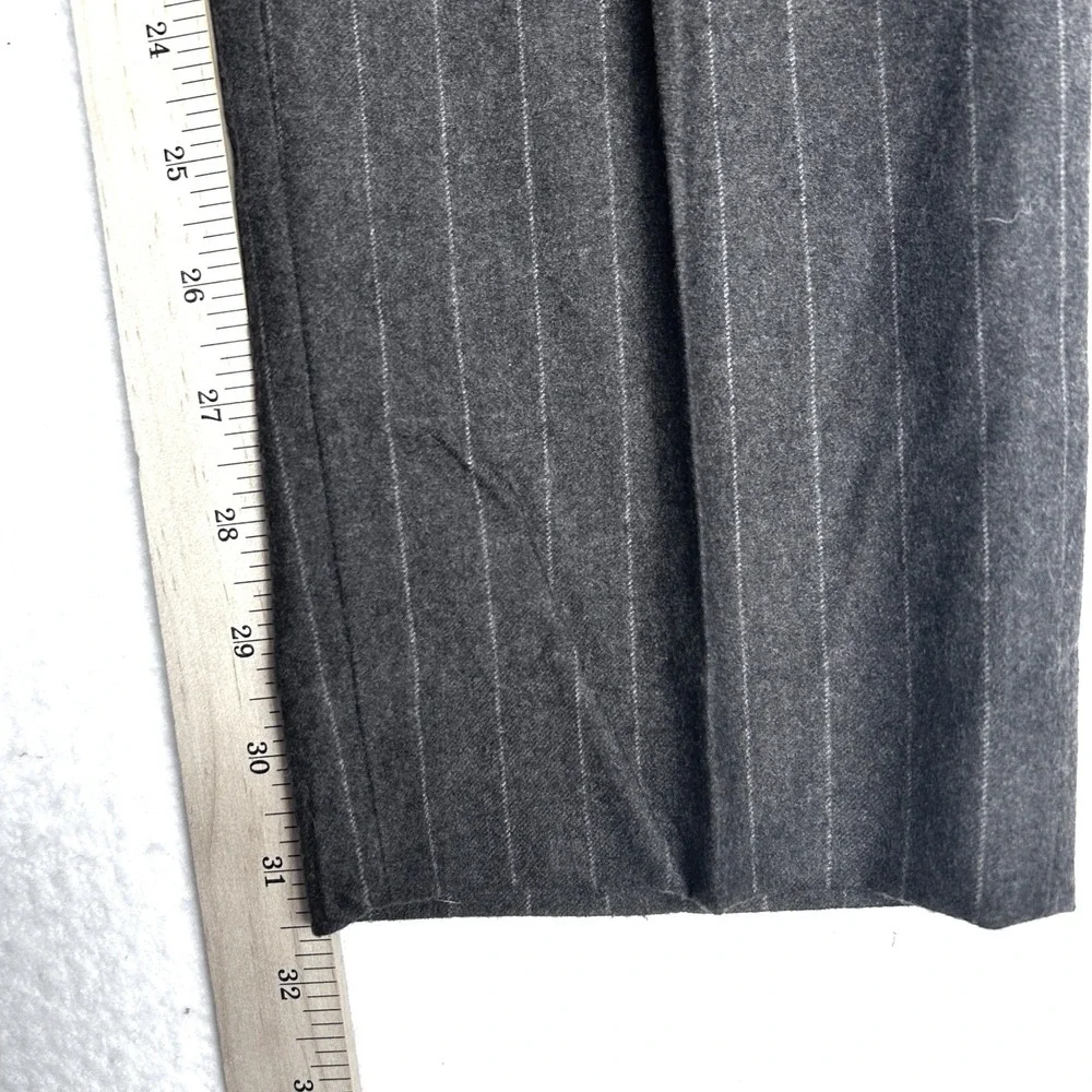 Banana Republic Mens 30x32 Slim Fit 100% Wool Pinstripe Dress Pants Charcoal Gry
